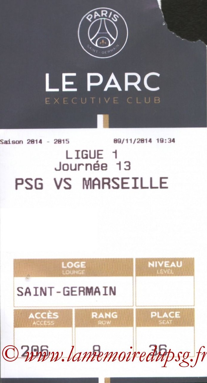 2014-11-09  PSG-Marseille (13ème L1, E-ticket Executive club)