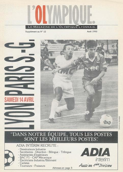 1990-04-14  Lyon-PSG (33ème D1, L'Olympique N°12)