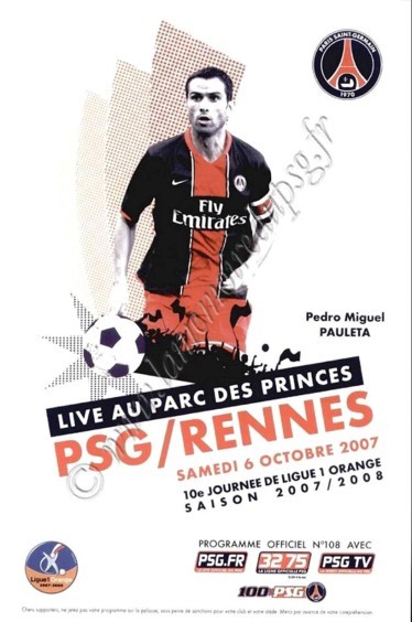 2007-10-06  PSG-Rennes (10ème L1, Officiel PSG N°108)