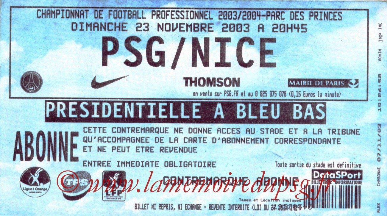 2003-11-23   PSG-Nice (14ème L1)