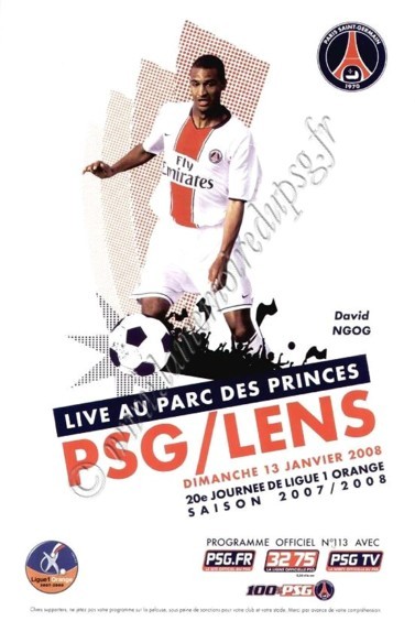 2008-01-13  PSG-Lens (20ème L1, Officiel N°113)