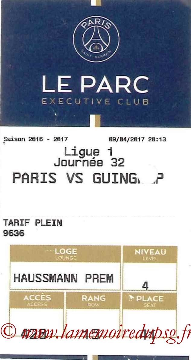 2017-04-09  PSG-Guingamp (32ème L1, E-ticket Executive club)