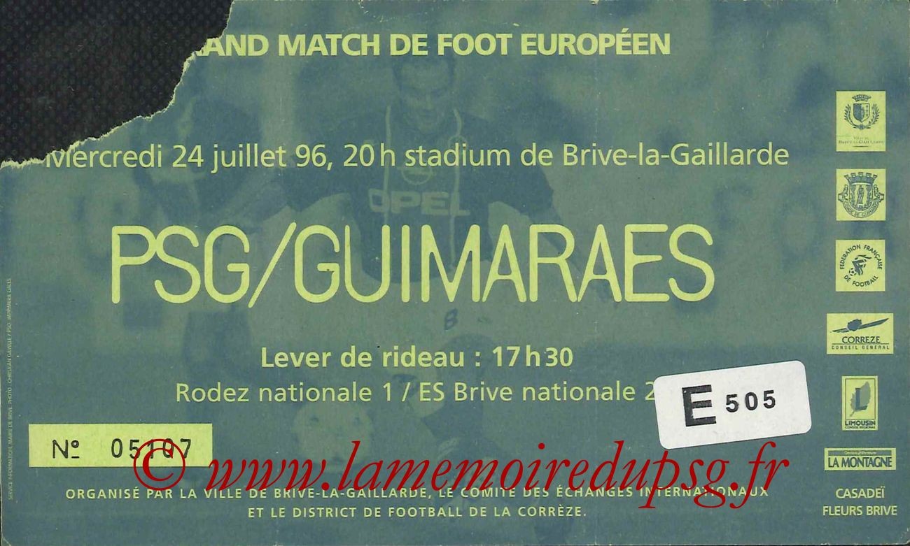 1996-07-24  PSG-Guimaraes (Amical à Brive)