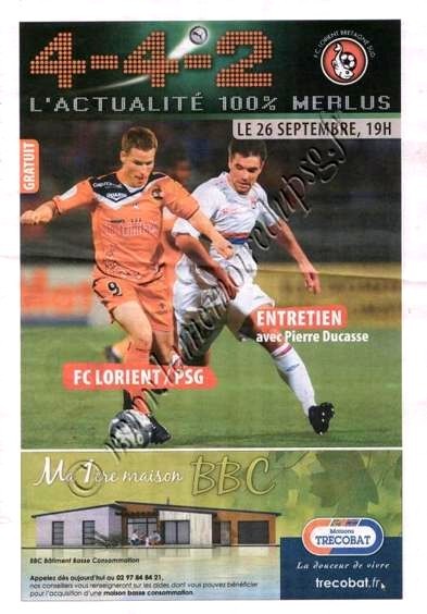 2009-09-26  Lorient-PSG (7ème L1, 4-4-2)