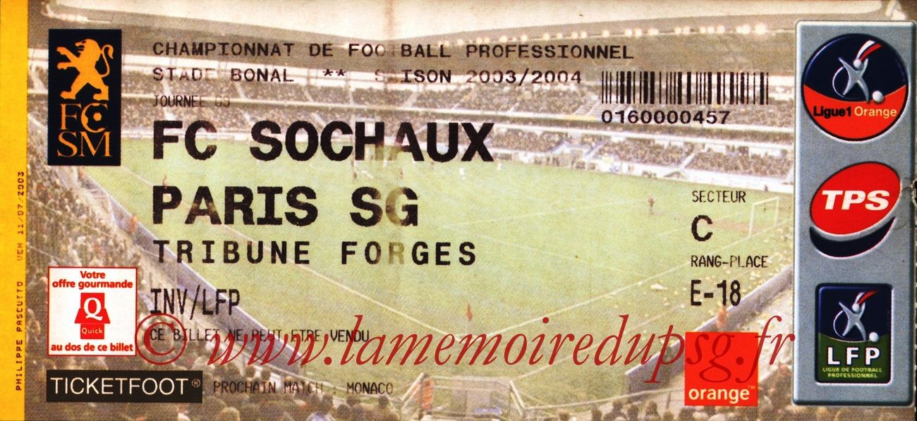 2003-10-04   Sochaux-PSG (9ème L1)