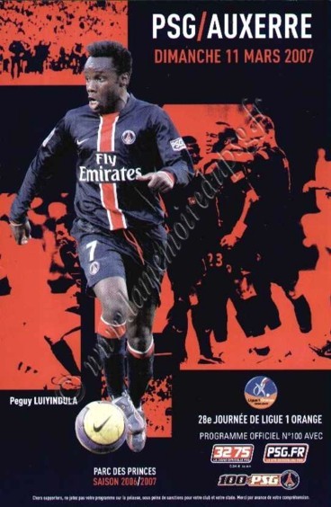 2007-03-11  PSG-Auxerre (28ème L1, Officiel N°100)