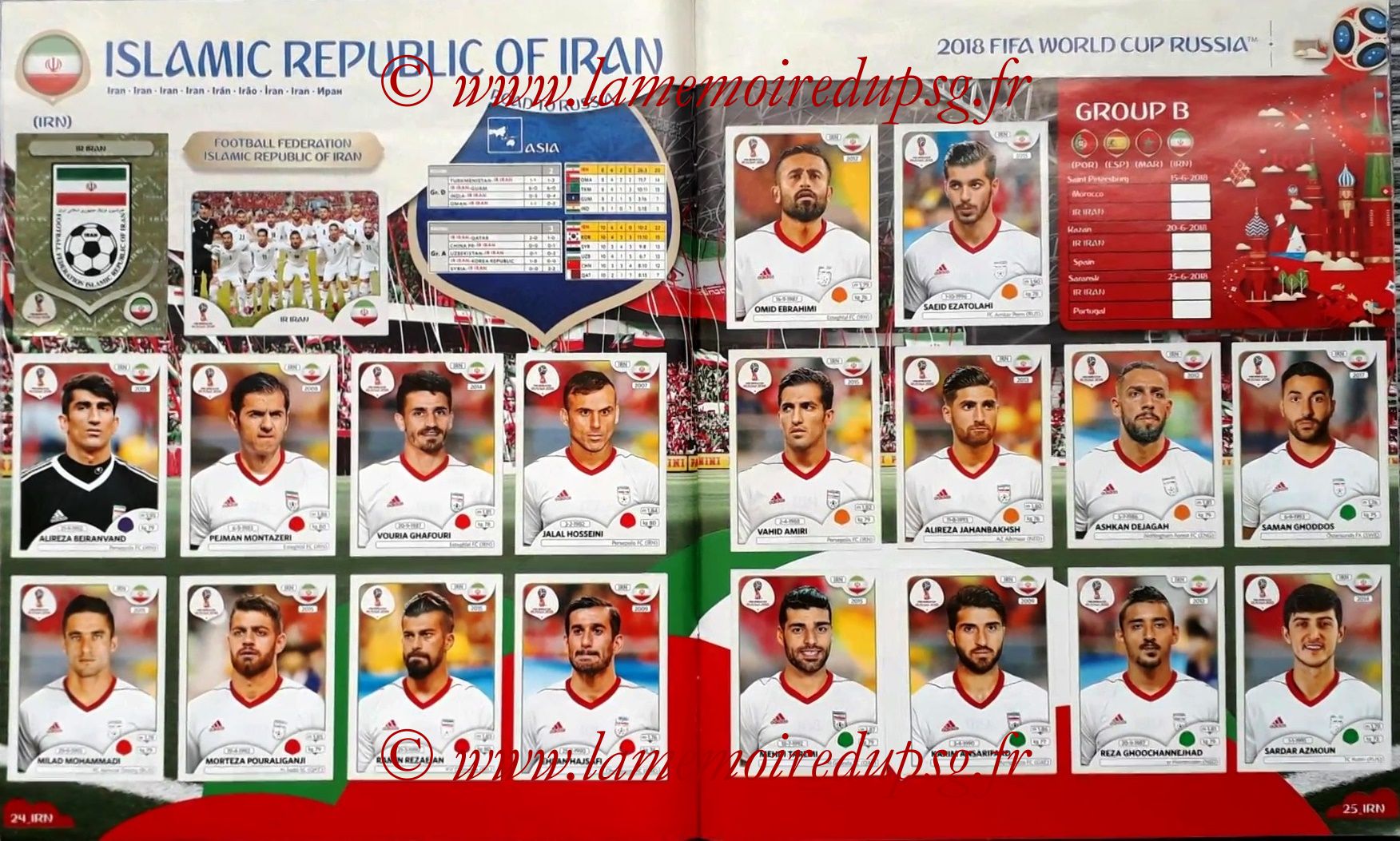 2018 - Panini FIFA World Cup Russia Stickers - Pages 24 et 25 - Iran