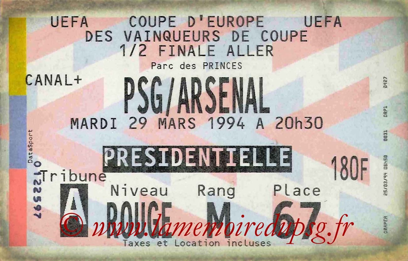 1994-03-29  PSG-Arsenal (Demi-Finale Aller C2,bis)