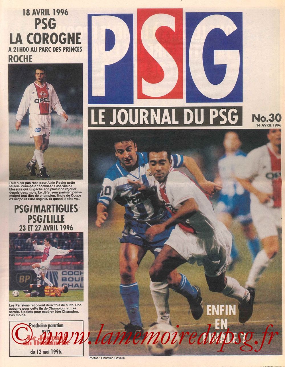 1996-04-23  PSG-Martigues (35ème D1, Le Journal du PSG N°30)