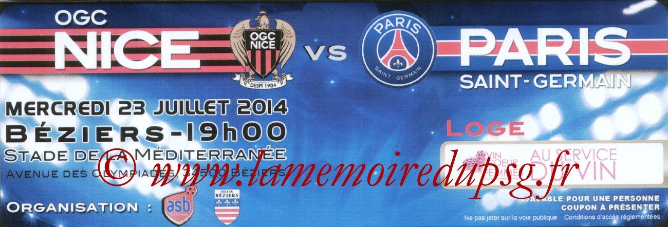 2014-07-23  Nice-PSG (Amical à Nice, Loge3)