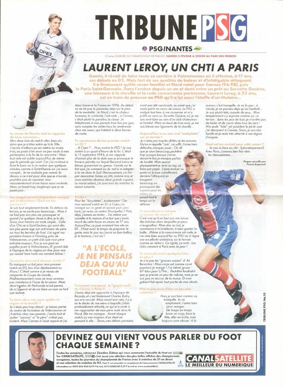 2000-02-05  PSG-Nantes (25ème D1, Tribune PSG N°10)