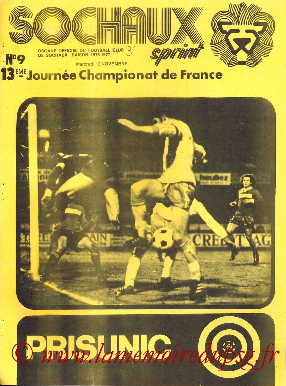 1976-12-15  Sochaux-PSG (14ème D1, Match en retard, Sochaux Sprint N°9)