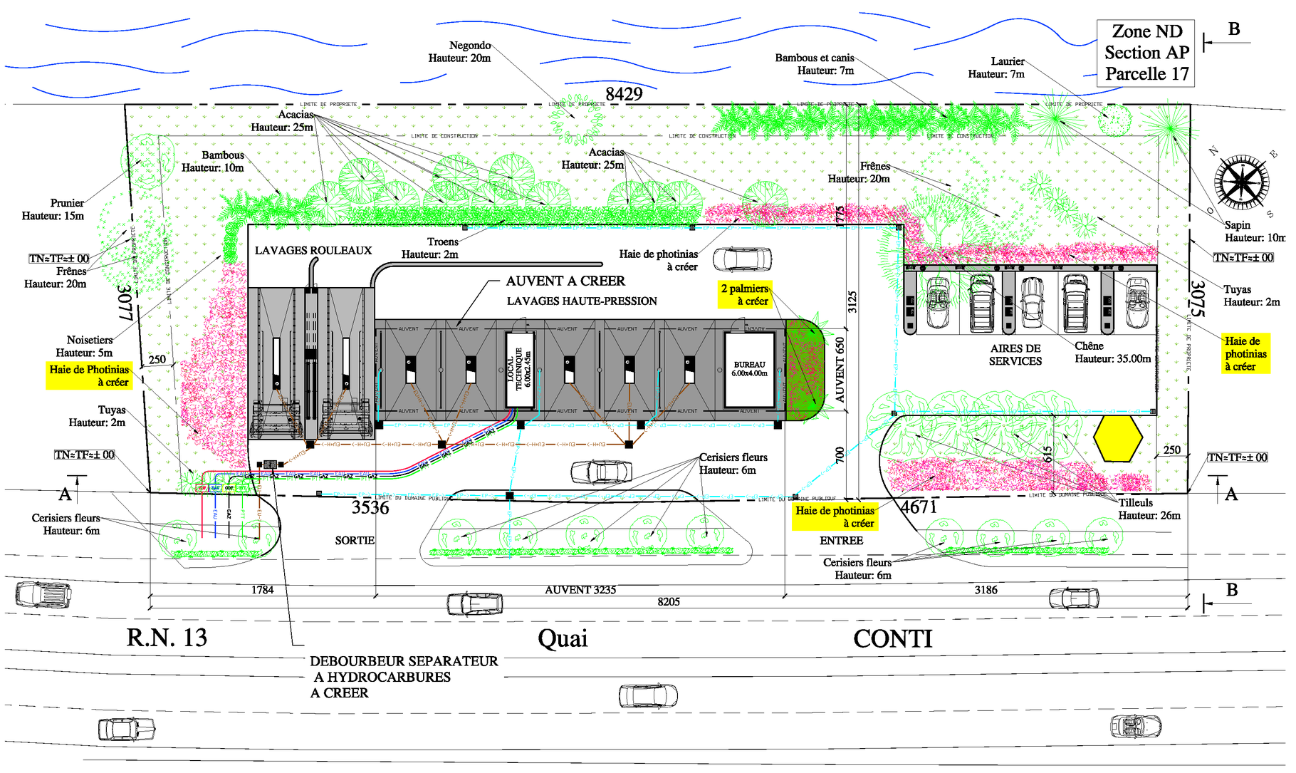 Plan de la station de lavage auto future