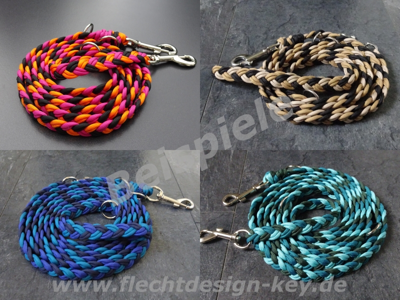 Paracord Hundeleine verstellbar - flechtdesign-key - Flechtartikel fr  Pferd und Hund