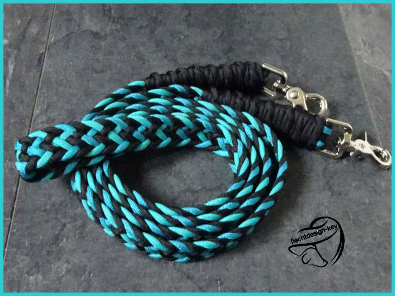 Flechtzügel flach 20mm Fischgrät aus Paracord