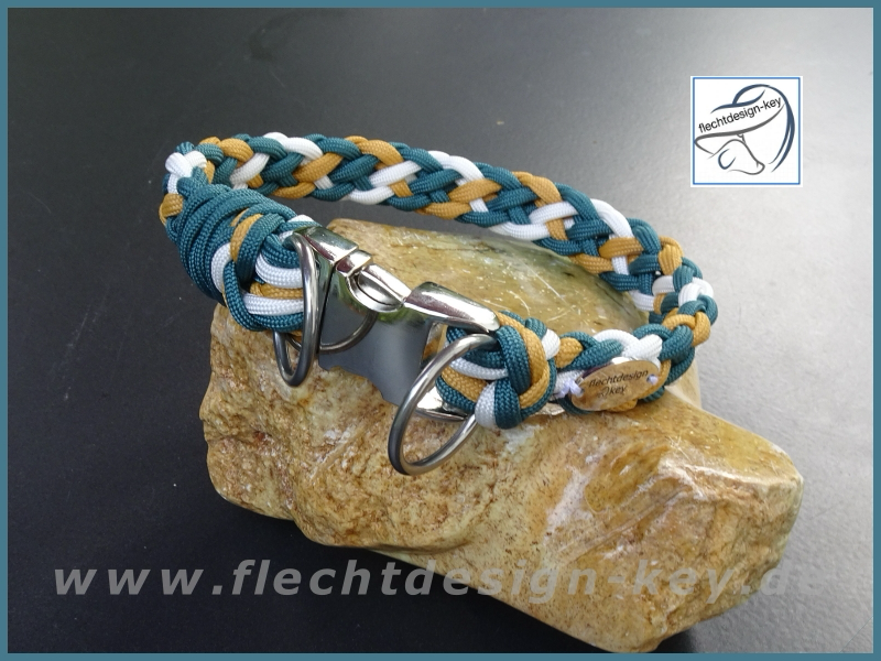Geflochtenes Paracord Halsband Crossbraid mit Steckschnalle