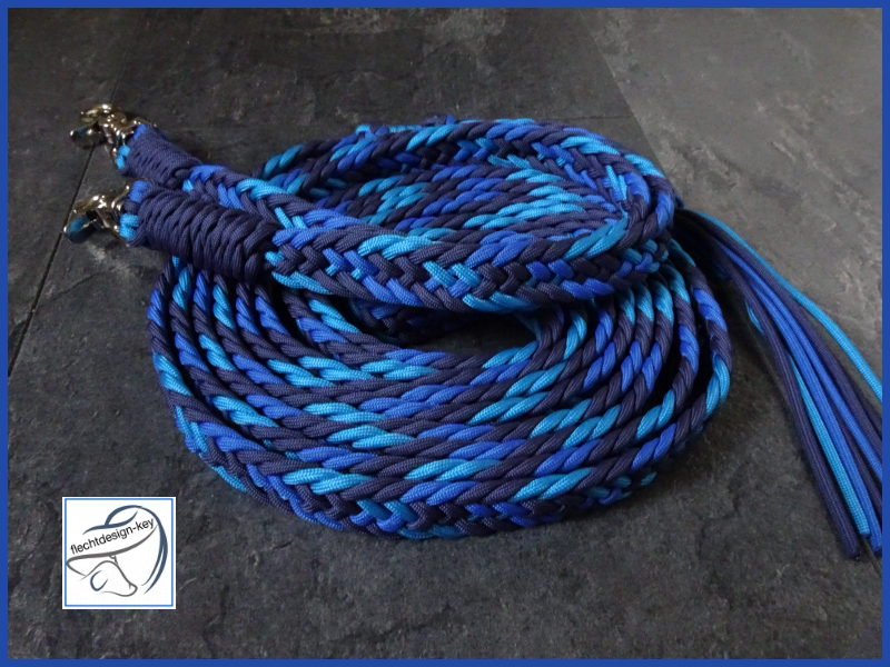 Flach geflochtene Westernzügel, 20mm Fischgrät aus Paracord