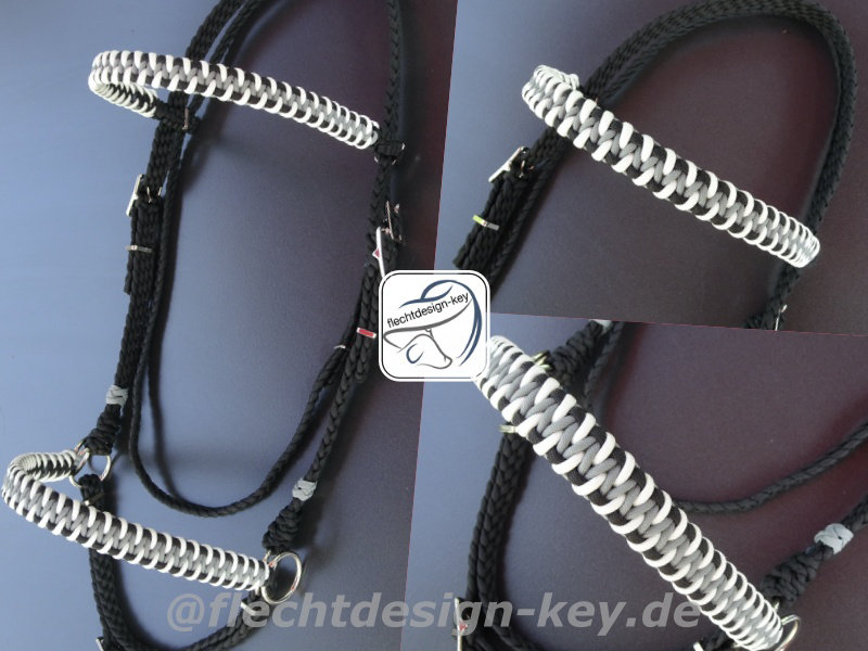 Paracord Sidepull, gebisslose Trense komplett geflochten