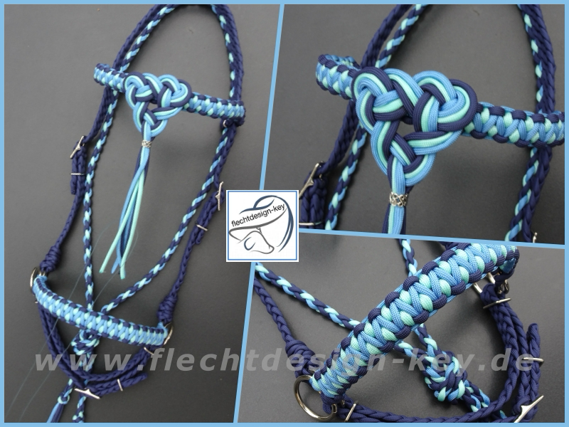 Gebissloser Zaum, Sidepull aus Paracord geflochten