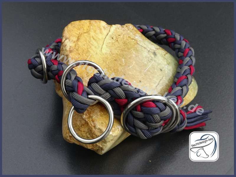 Rund geflochtenes Halsband aus Paracord mit Zugstopp
