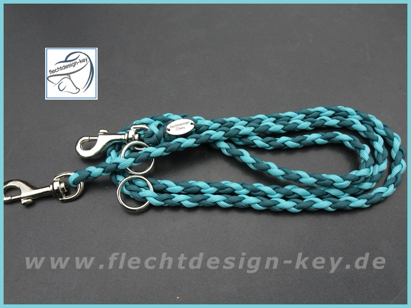 Leichte Flechtleine, Hundeleine aus Paracord für kleine Hunde 4fach rund