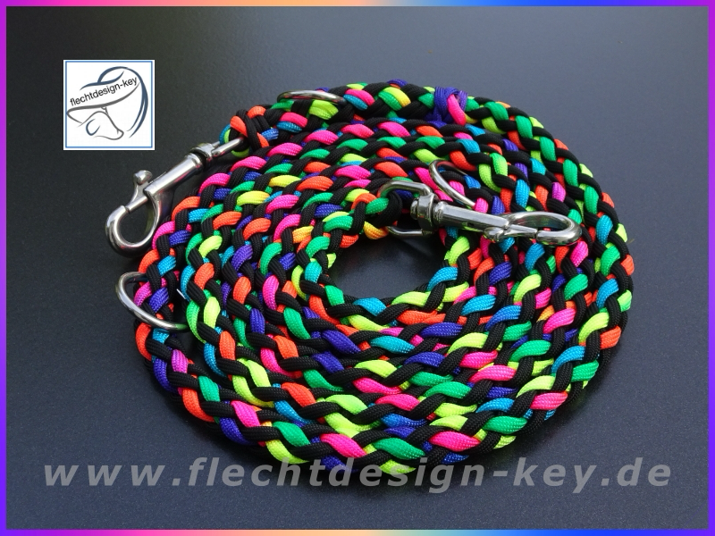 Paracord Hundeleine 3fach verstellbar, Gaucho