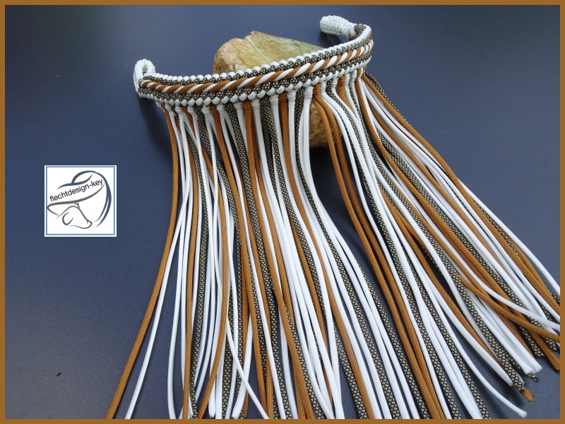 Stirnriemen mit Fliegenfransen, Fransenband aus Paracord