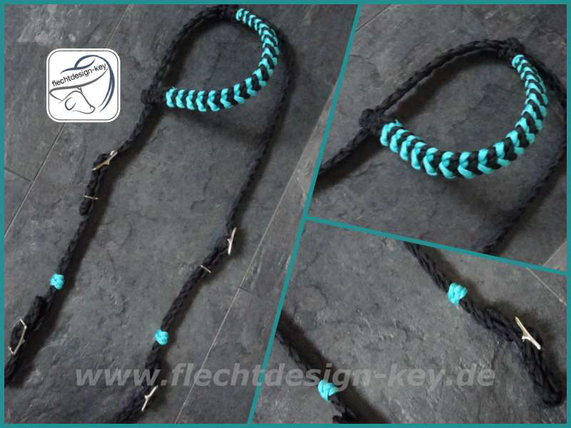 Einohrtrense aus Paracord komplett geflochten, verstellbar