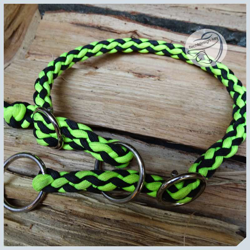 Hundehalsband geflochten mit Zugstopp  aus Paracord, Muster Fly Trap