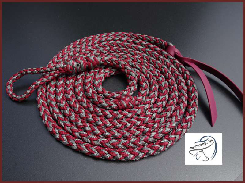 Lead Rope, Bodenarbeitsseil geflochten aus  Paracord, Biothane-Klatsche
