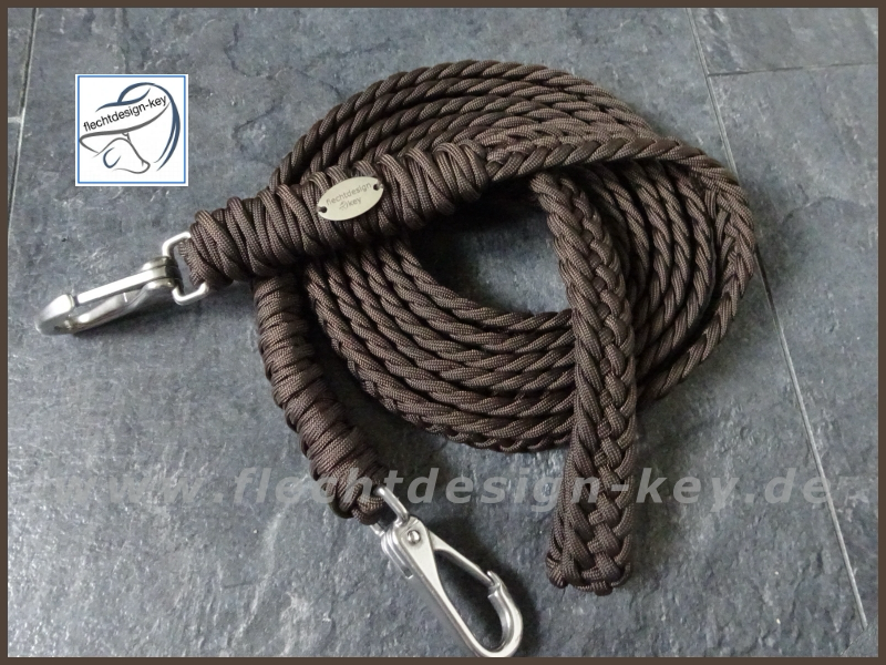 Flache geschlossene Paracord Flechtzügel 18mm Fischgrät