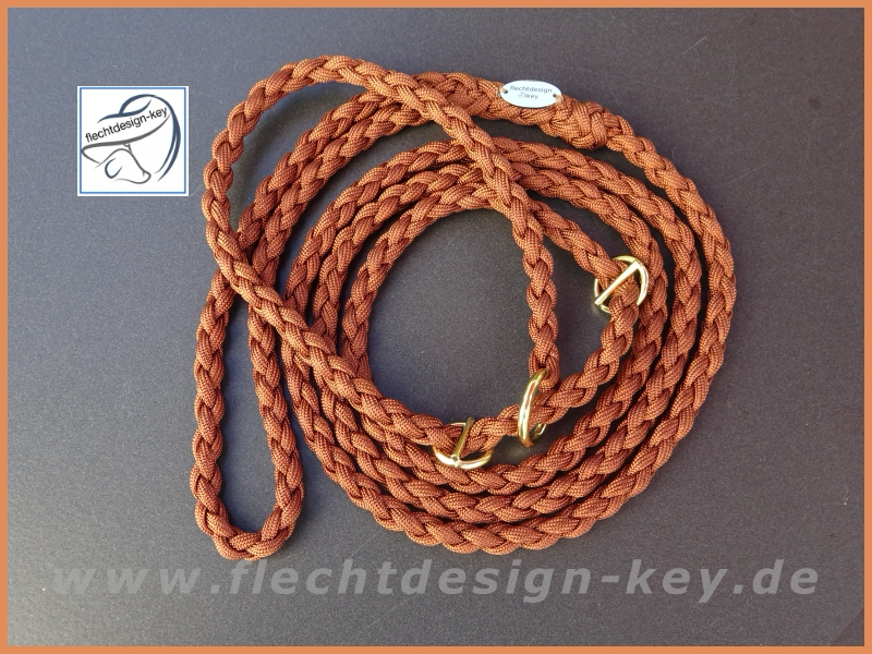 Retrieverleine 4fach rund geflochten aus Paracord