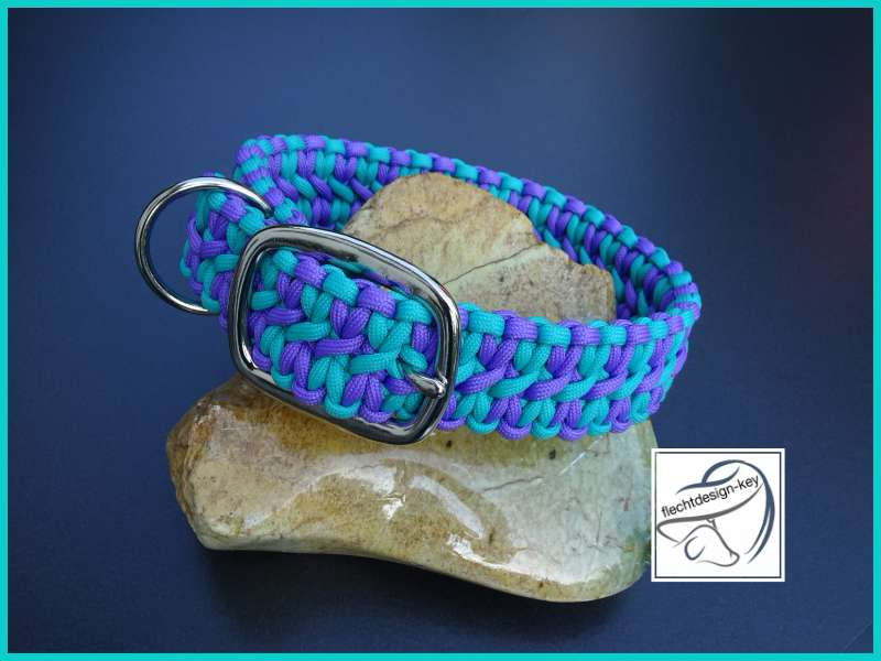 Paracord Hundehalsband, geflochtenes Hundhalsband, Wide Solomon
