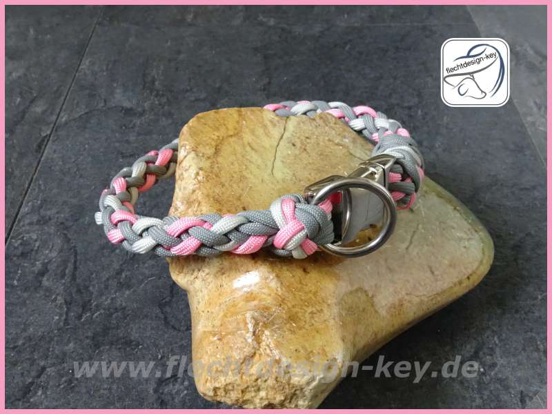 GHalsband mit Streckschnalle aus Paracord rund geflochten