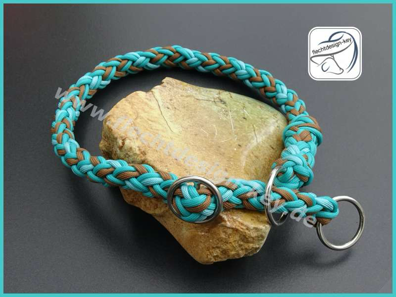 Rund geflochtenes Paracord Hundehalsband mit Zugstopp