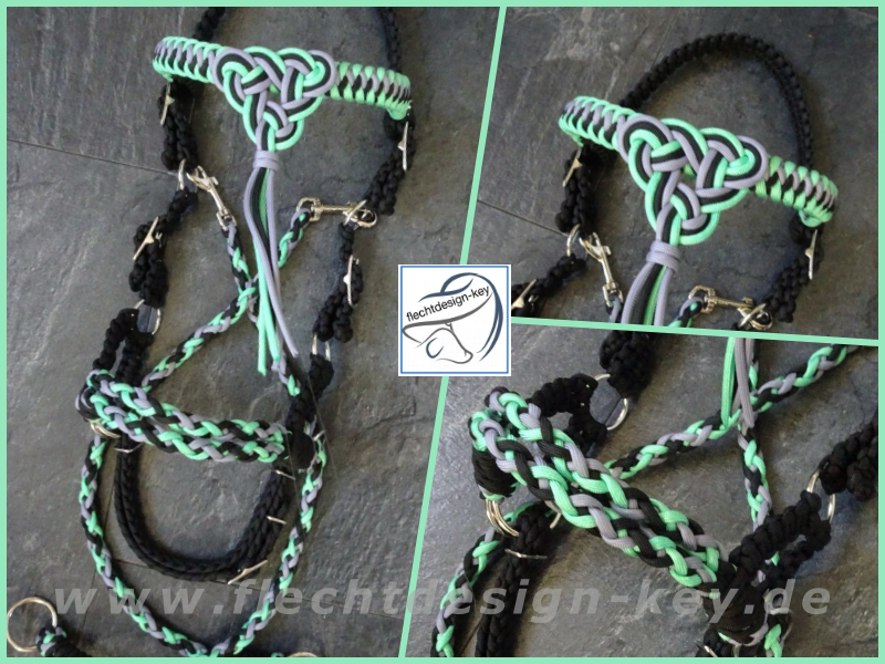 Sidepull Cross-Under aus Paracord geflochten