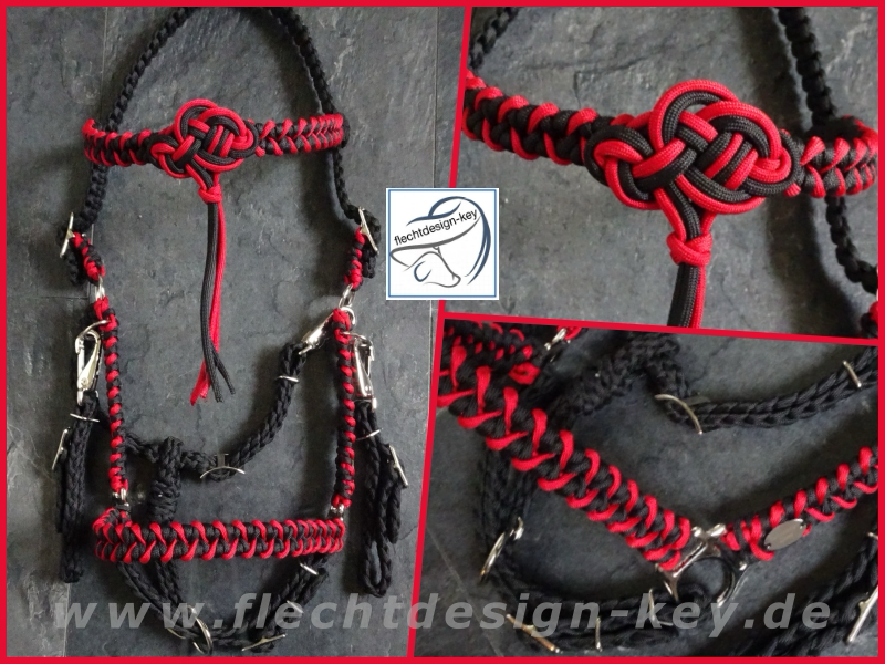 Wanderreittrense aus Paracord geflochten, Halfter