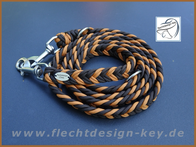Geflochtene flache Paracord Hundeleine, 5 Strand Braid