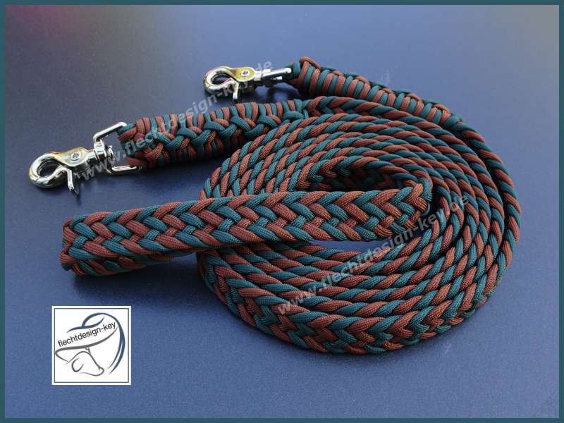 Geschlossene flach geflochtene Zügel aus Paracord, 20mm Fischgrät