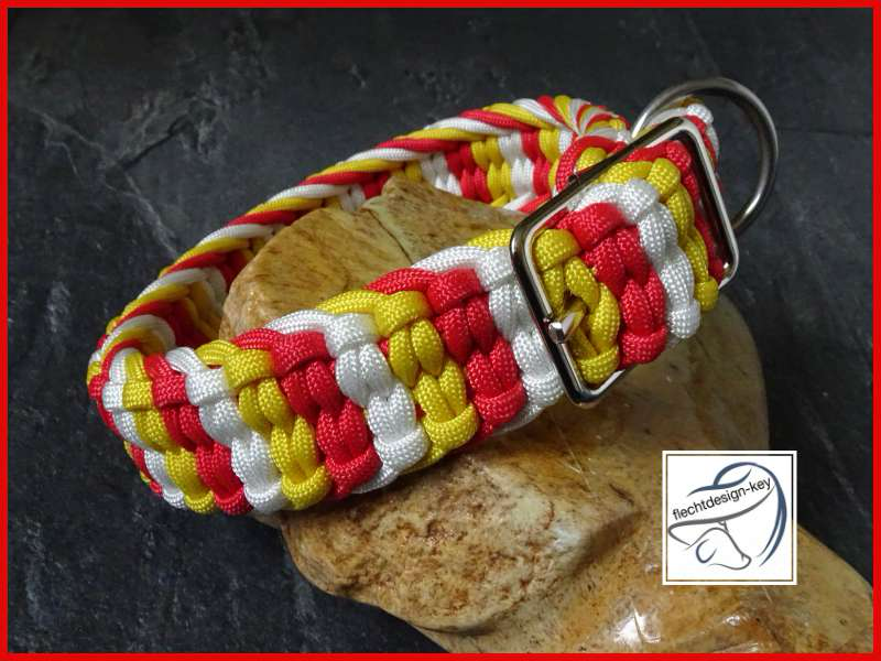 Halsband aus Paracord geflochten, Stripe Bar