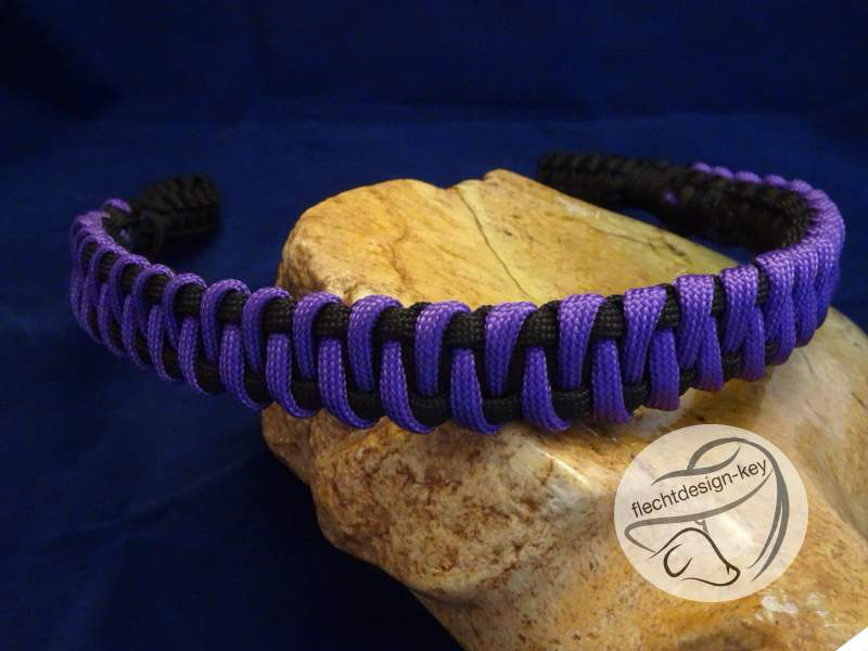 Stirnriemen geflochten für Trensezäume aus Paracord, Flechtzaum, Paracordstirnriemen