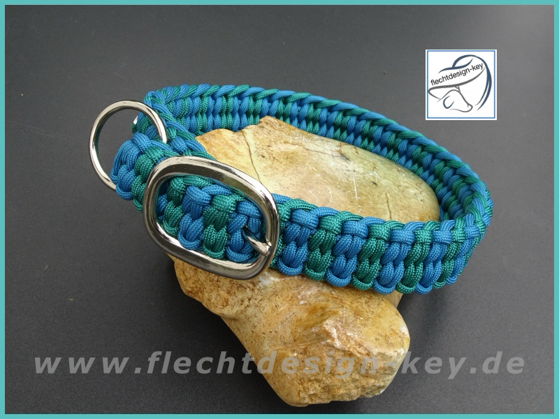 Paracord Halsband verstellbar, Stripe Bar, mit Dornschnalle