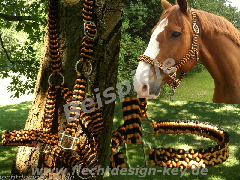Halfter geflochten aus Paracord, Flechthalfter, Halfterringe