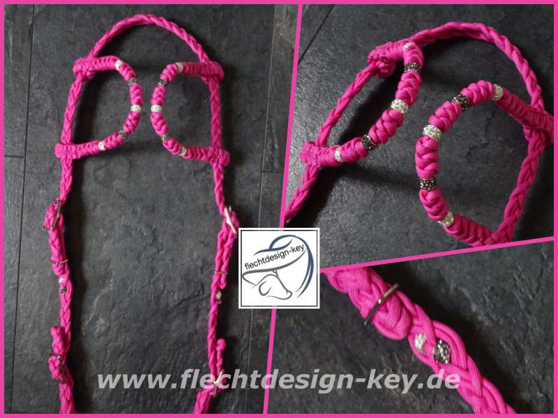 Pinke Zweiohrtrense aus Paracord geflochten 