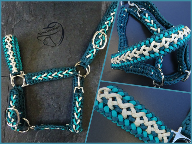 Flechthalfter aus Paracord komplett geflochten