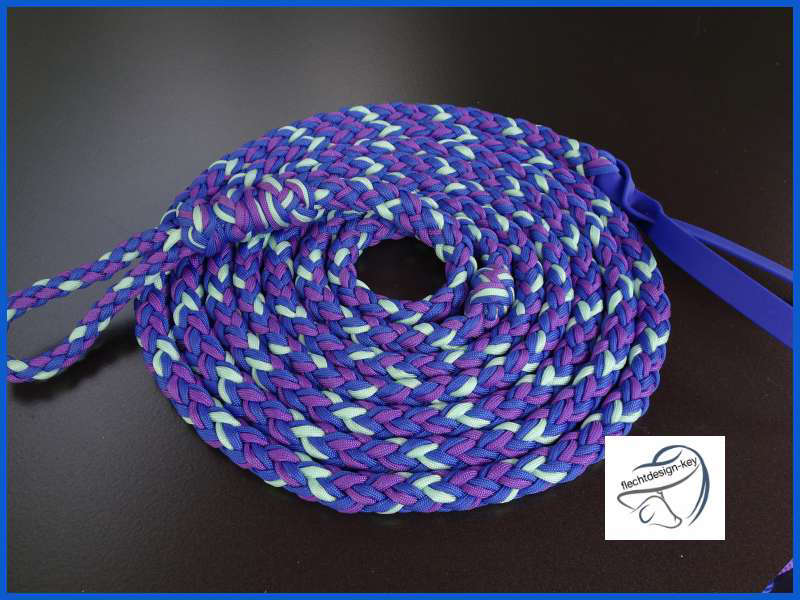Lead Rope, Bodenarbeitsseil geflochten aus Paracord, Biothane-Klatsche