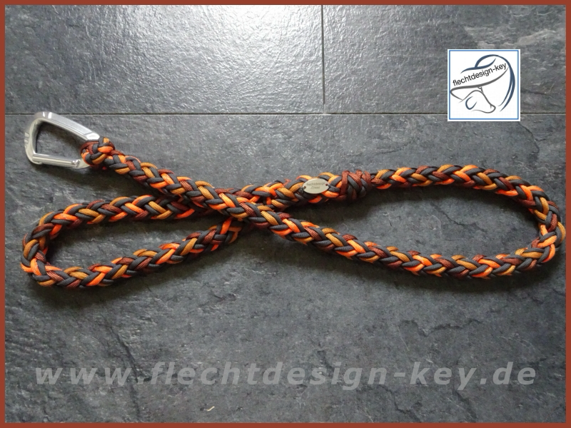 Paracord Kurzleine mit fester Handschlaufe, 12fach rund geflochten