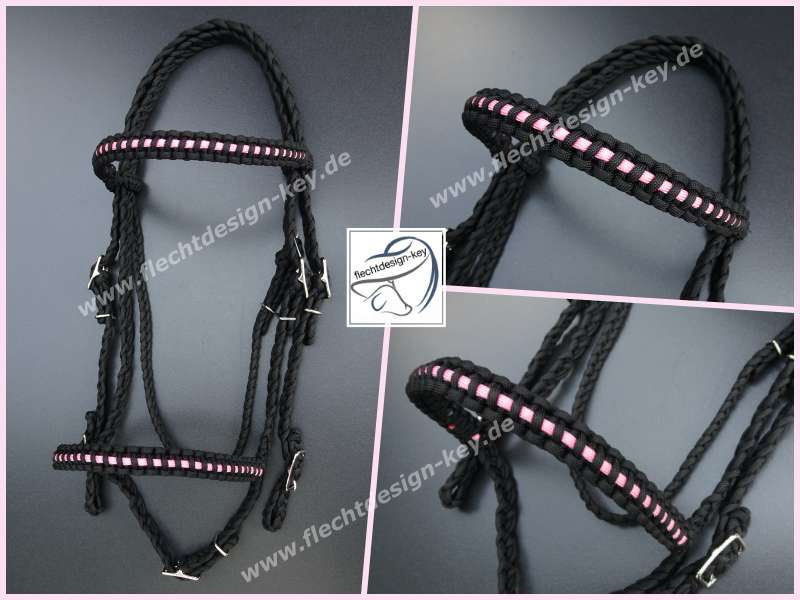 Englischtrense mit Reithalfter aus Paracord geflochten