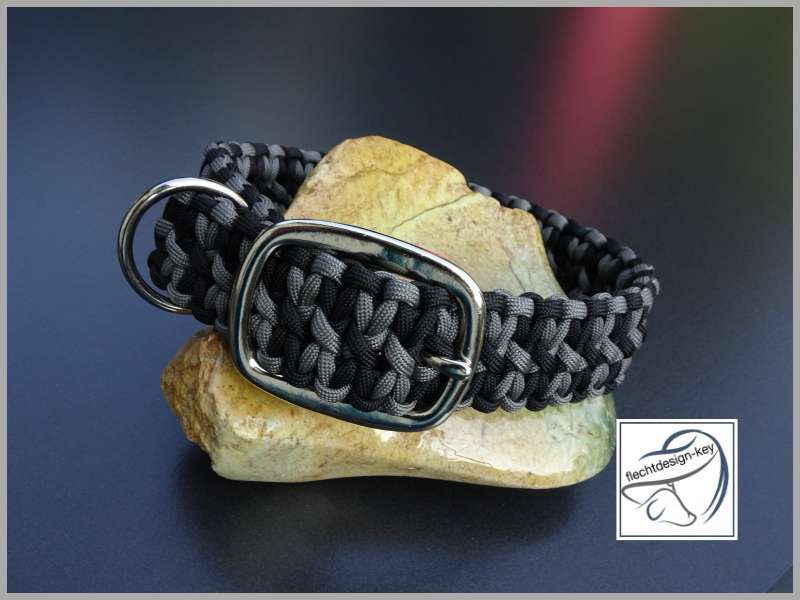 Paracord Hundehalsband, geflochtenes Hundhalsband, Wide Solomon