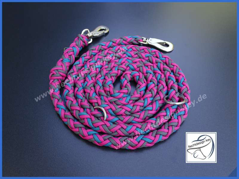 Hundeleine aus Paracord 12fach rund geflochten